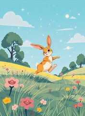 Fototapeta premium illustrazione con composizione a tema fiabesco con elementi ornamentali e floreali