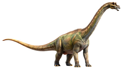 Fototapeta premium Brachiosaurus Dinosaur Illustration Isolated on White Background as Transparent. PNG. AI GENERATED