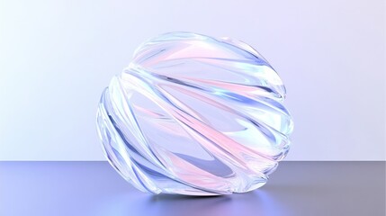 Obraz premium Intricate swirling glass sphere with translucent light effects and gradient shades