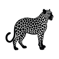 Leopard Silhouette Vector Art Illustration | Minimalist Black Leopard Design