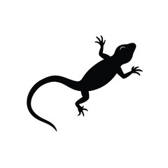 Lizard Silhouette Vector Art Illustration | Minimalist Black Color Lizard Design