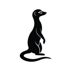 Minimalist Meerkat Silhouette Vector Art and Black Meerkat Illustration Design
