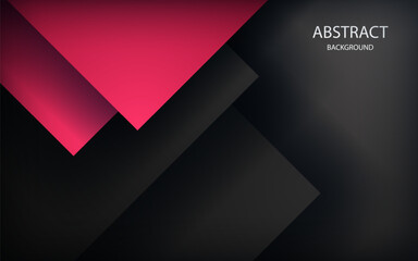 Obraz premium Red geometric triangle vector background overlap layer on black space for text and background design Eps10 vector