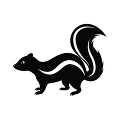 Skunk Silhouette Vector Art and Minimalist Black Skunk Illustration Design