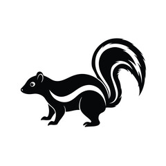 Skunk Silhouette Vector Art and Minimalist Black Skunk Illustration Design