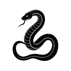Snake Silhouette Vector Art Illustration and Minimalist Black Color Snake Design