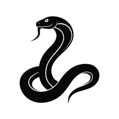 Snake Silhouette Vector Art Illustration and Minimalist Black Color Snake Design