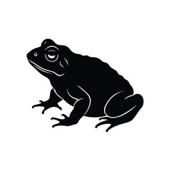 Toad Silhouette Vector Art Illustration and Toad Minimalist Black Color Design