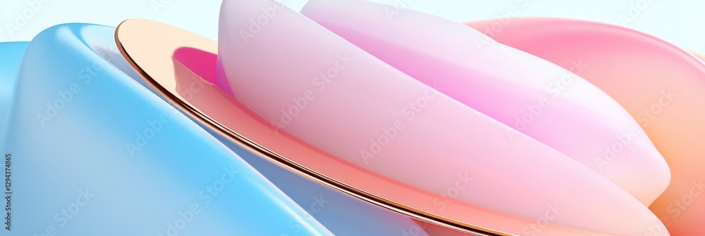 Poster abstract pastel swirls with soft color blending in dynamic layers for modern design