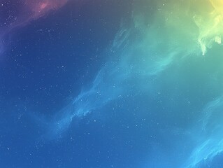 Fototapeta premium A vibrant, abstract winter background bathed in the cool glow of a blurred color gradient, transitioning from deep blue to electric green. Defocused, the scene evokes a sense of ethereal beauty 