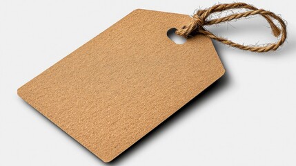 Rustic tag with a rope attached ideal for crafting, labeling, or personalizing items with a unique touch