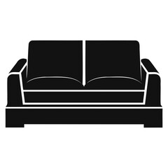 Minimalist Sofa Silhouette Vector Art Isolated on Transparent Background