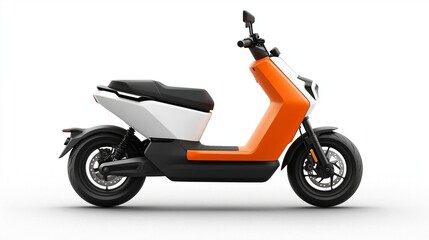 high-end electric scooter, shown in a dynamic pose with the front wheel turned