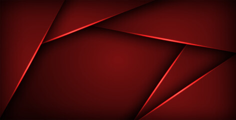 Obraz premium red geometric triangle vector background overlap layer on black space for text and background design. eps10 vector