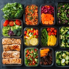 An image of healthy food and diet food with low calories and low fat