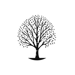 Fototapeta premium Silhouetted tree graphic design.