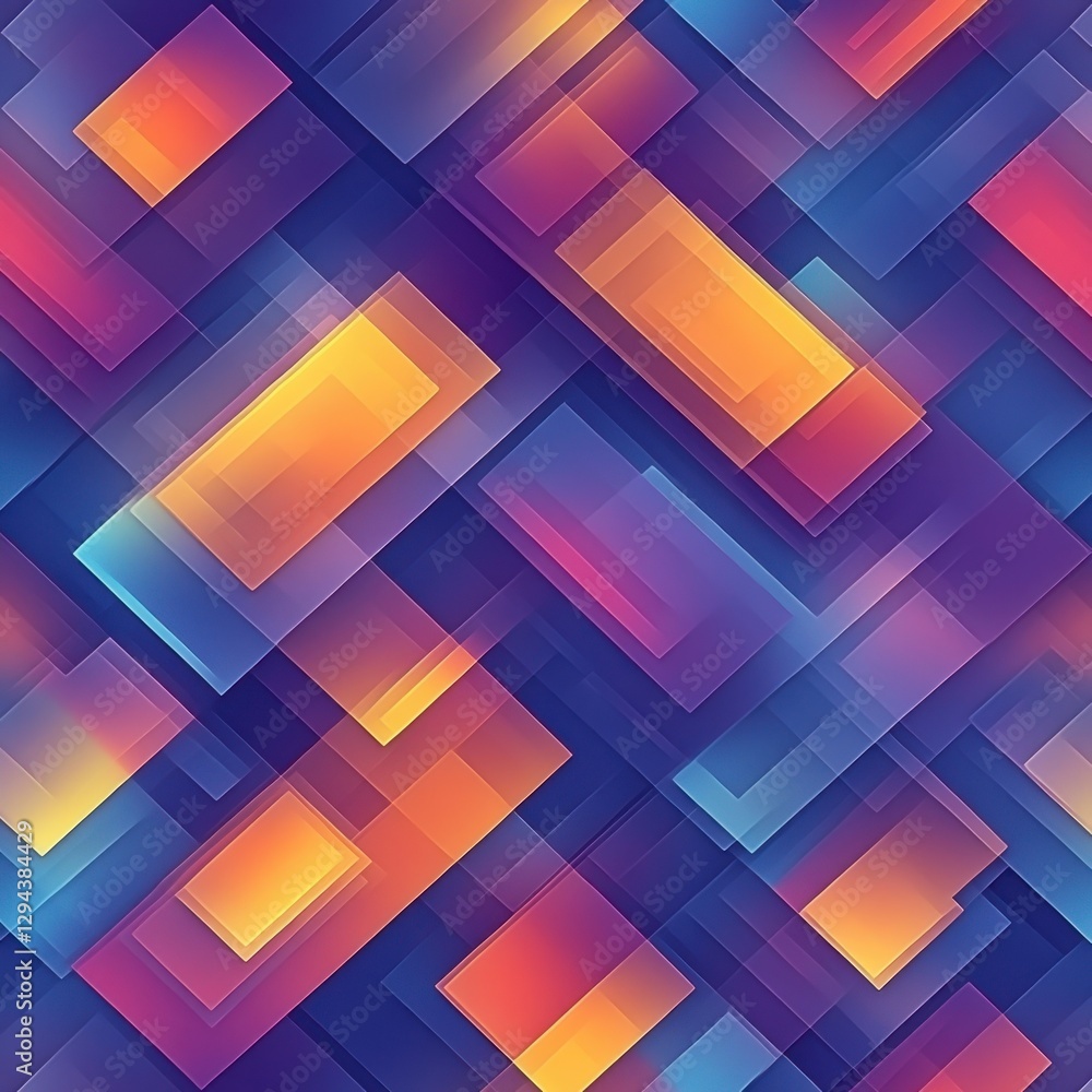 Poster dynamic geometric composition with vibrant color gradients creating a modern and abstract visual tex
