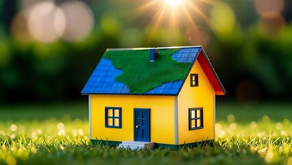 Sustainable Home Design: Eco-Friendly House Model in Green Setting