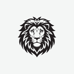 Download a clean and bold lion face vector silhouette in black on a white background. Perfect for logos, tattoos, and graphic design projects.