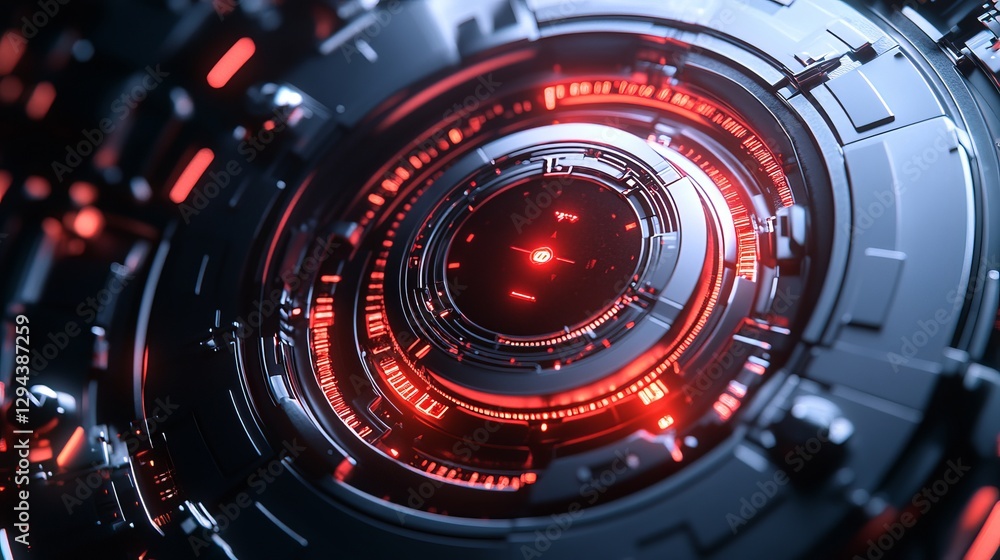 Aufkleber abstract red and black futuristic technology interface design digital art high resolution background