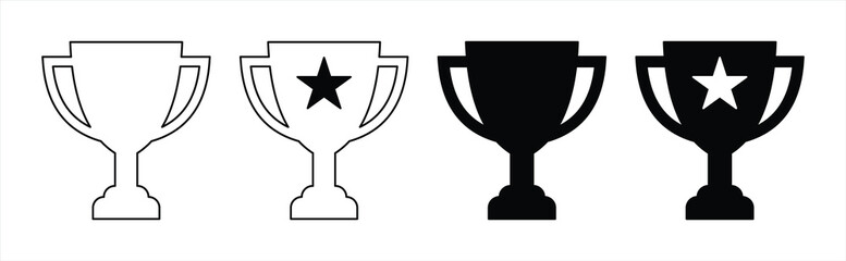Set of Trophy Icon. Vector Illustration