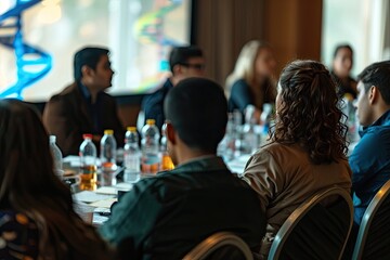 a meeting of people to study DNA, scientists are meeting.