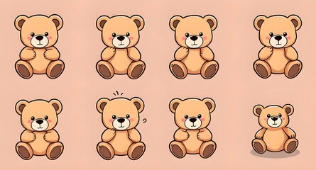 set of teddy bears