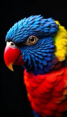 Obraz premium Vibrant Rainbow Lorikeet Portrait Candid Photography
