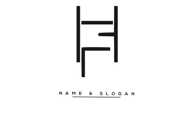 FH, HF Abstract Letters Logo Monogram