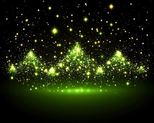 Green light sparkle Christmas trees