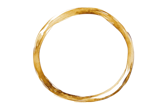 Elegant gold circle design on transparent background png artistic illustration minimalist style versatile use