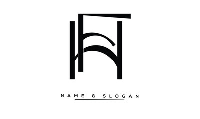 FH, HF Abstract Letters Logo Monogram