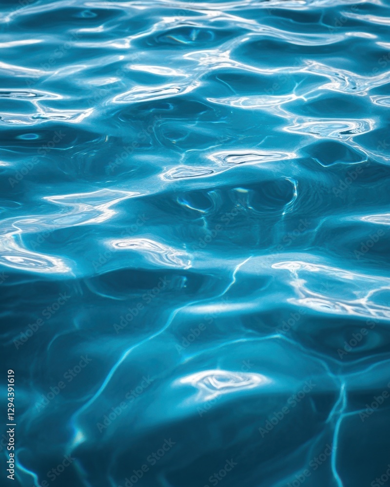 Poster captivating close up of azure water surface with sparkling sunlight reflections creating a serene an