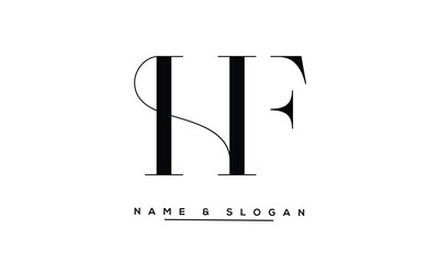 FH, HF Abstract Letters Logo Monogram