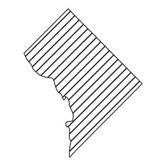 Map of Washington, D.C., USA. Washington, D. C. Map Black, United States Capital Town Border | US American City | Transparent Isolated | Variations. Modern Map - Washington D.C. USA. Vector