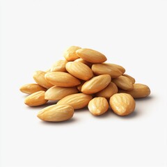Obraz premium A pile of whole almonds on white background. (1)