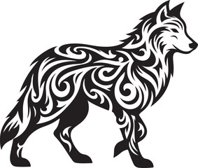 Tribal wolf head vector image