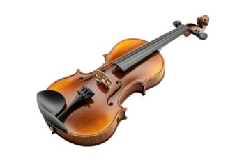 Elegant violin on transparent background high-quality png musical instrument studio setting isolated view art concept