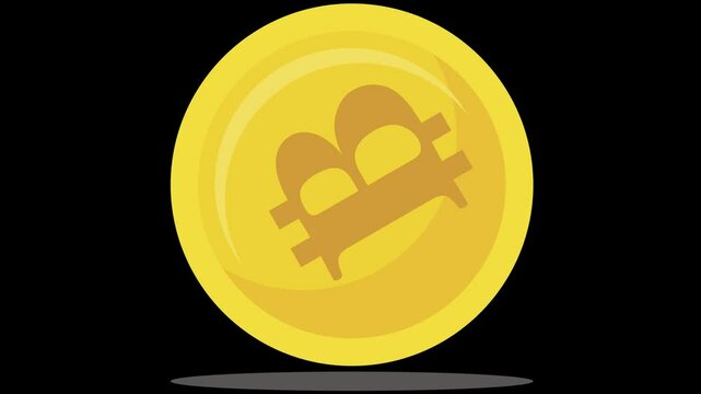 vector illustration of an spinning bitcoin coins