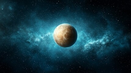 A vibrant nebula with planet at the center, an aweinspiring cosmic spectacle.