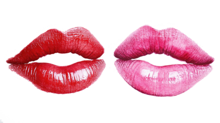 Different shades of lipstick on perfectly shaped lips in a vibrant display of color and beauty