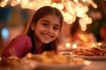Naklejka premium Girl with Food