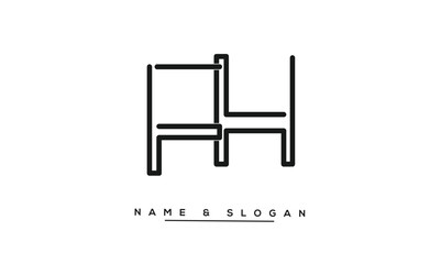 FH, HF Abstract Letters Logo Monogram