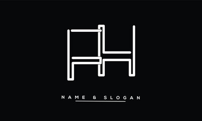 FH, HF Abstract Letters Logo Monogram