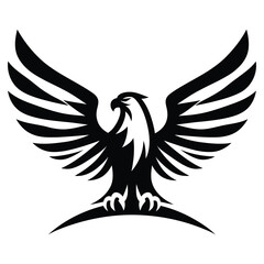 Majestic Eagle Vector Logo - Black and White Winged Illustration