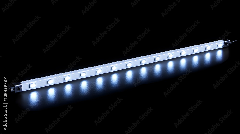 Poster bright led light bar illuminating a dark space with multiple light sources and modern design element