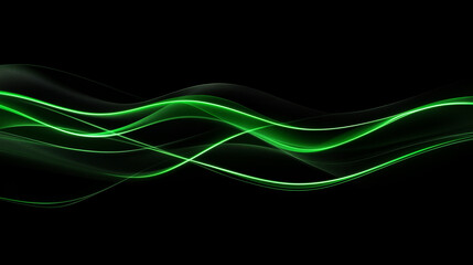 Fototapeta premium Dynamic black fog with neon green highlights creates an abstract visual experience against a dark backdrop