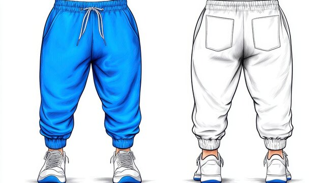 Stylish man wearing trendy blue and white pants in a casual setting exuding confidence and fashionable vibes