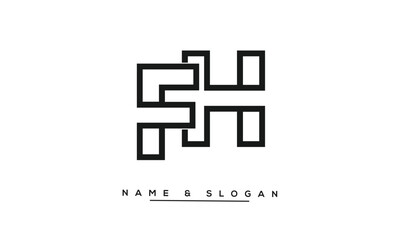 FH, HF Abstract Letters Logo Monogram