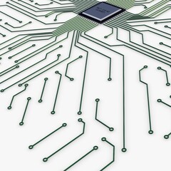 Illustration 3D Render Electronic Circuit Tech Elements